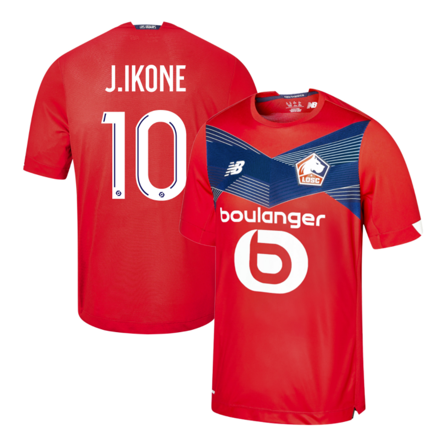 LOSC Lille Home Kit Soccer Jersey J.IKONE #10 2020/21